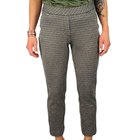 J. Jill Ponte Slim Leg Checkered Pants Small Petit - Picture 1 of 2